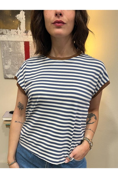 DIXIE T-shirt righe piccole Dixie Denim