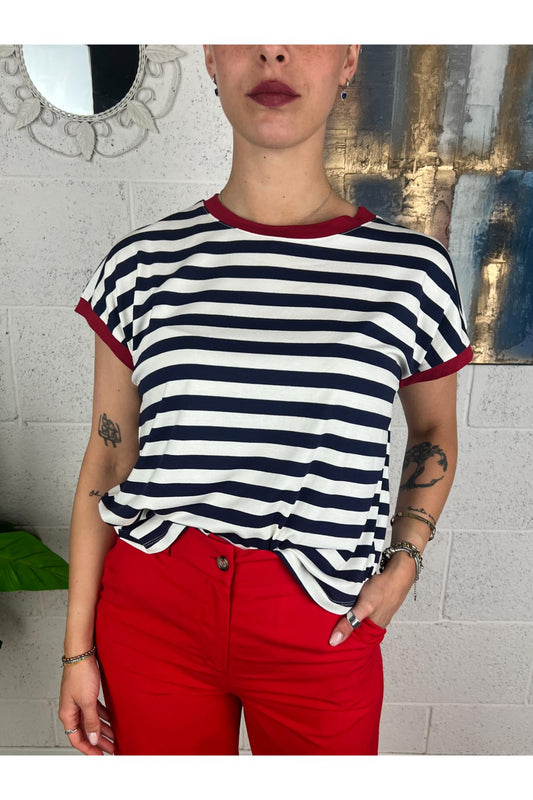 DIXIE T-shirt righe grandi Dixie Blu