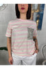 t shirt rigata con taschino di paillettes dixie t262a156 21673149