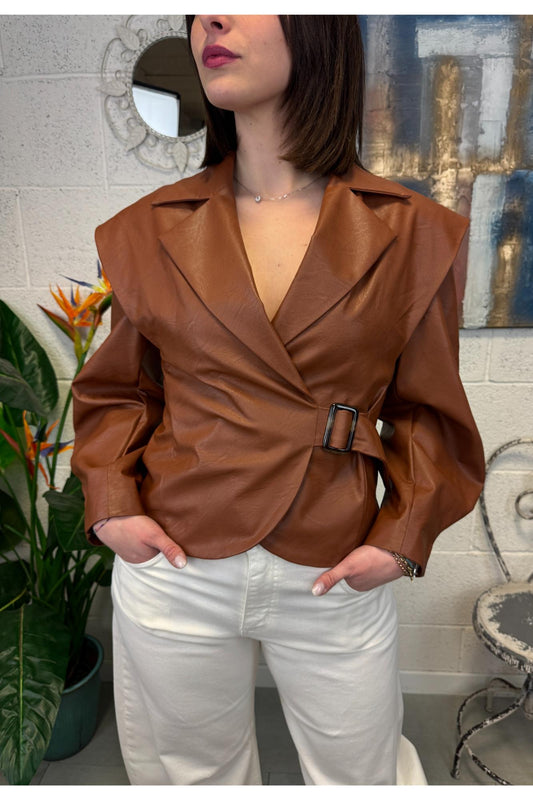 DIXIE Giacca allacciata di lato Dixie Tabacco