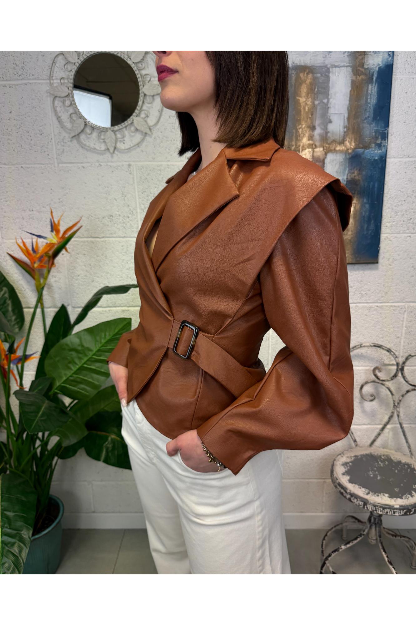 DIXIE Giacca allacciata di lato Dixie Tabacco