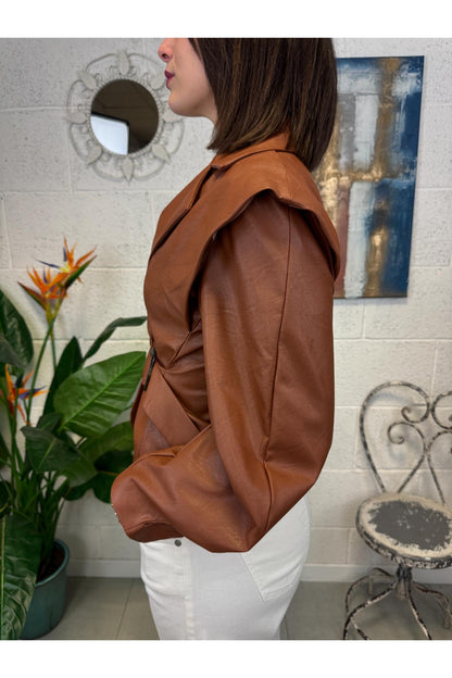 DIXIE Giacca allacciata di lato Dixie Tabacco