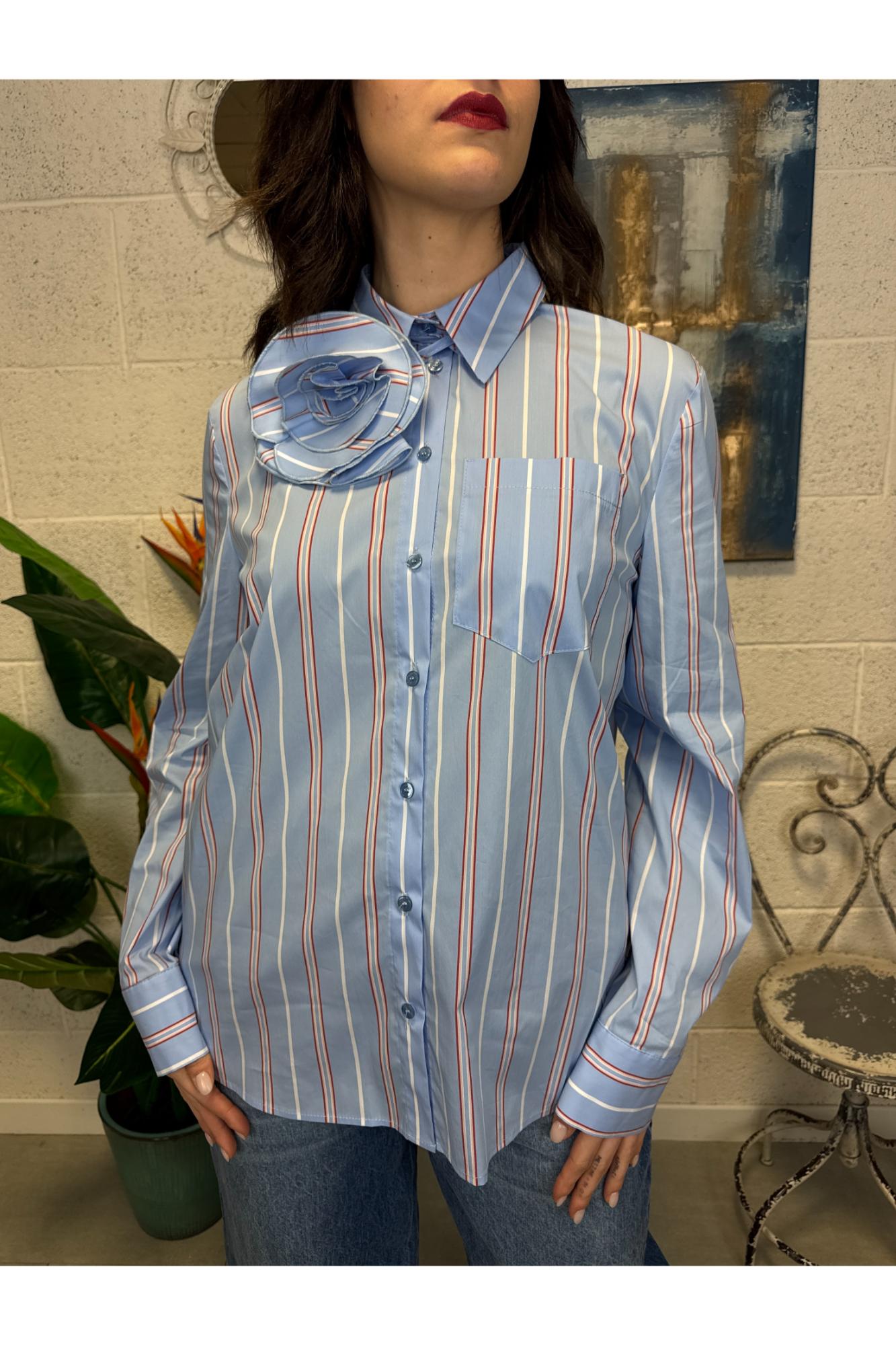 IMPERIAL Camicia rigata Imperial Azzuro