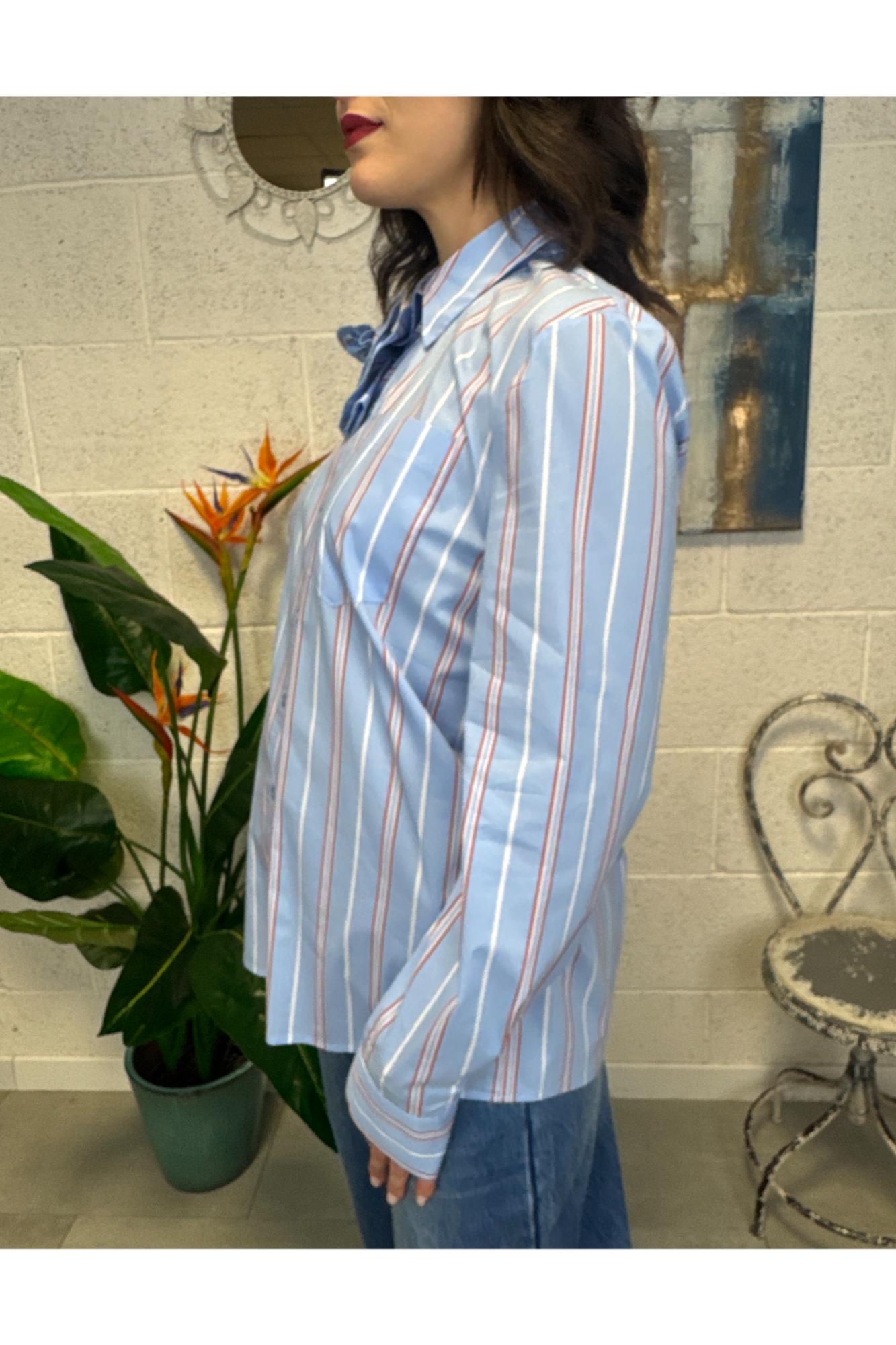 IMPERIAL Camicia rigata Imperial Azzuro