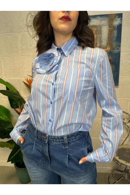 IMPERIAL Camicia rigata Imperial Azzuro