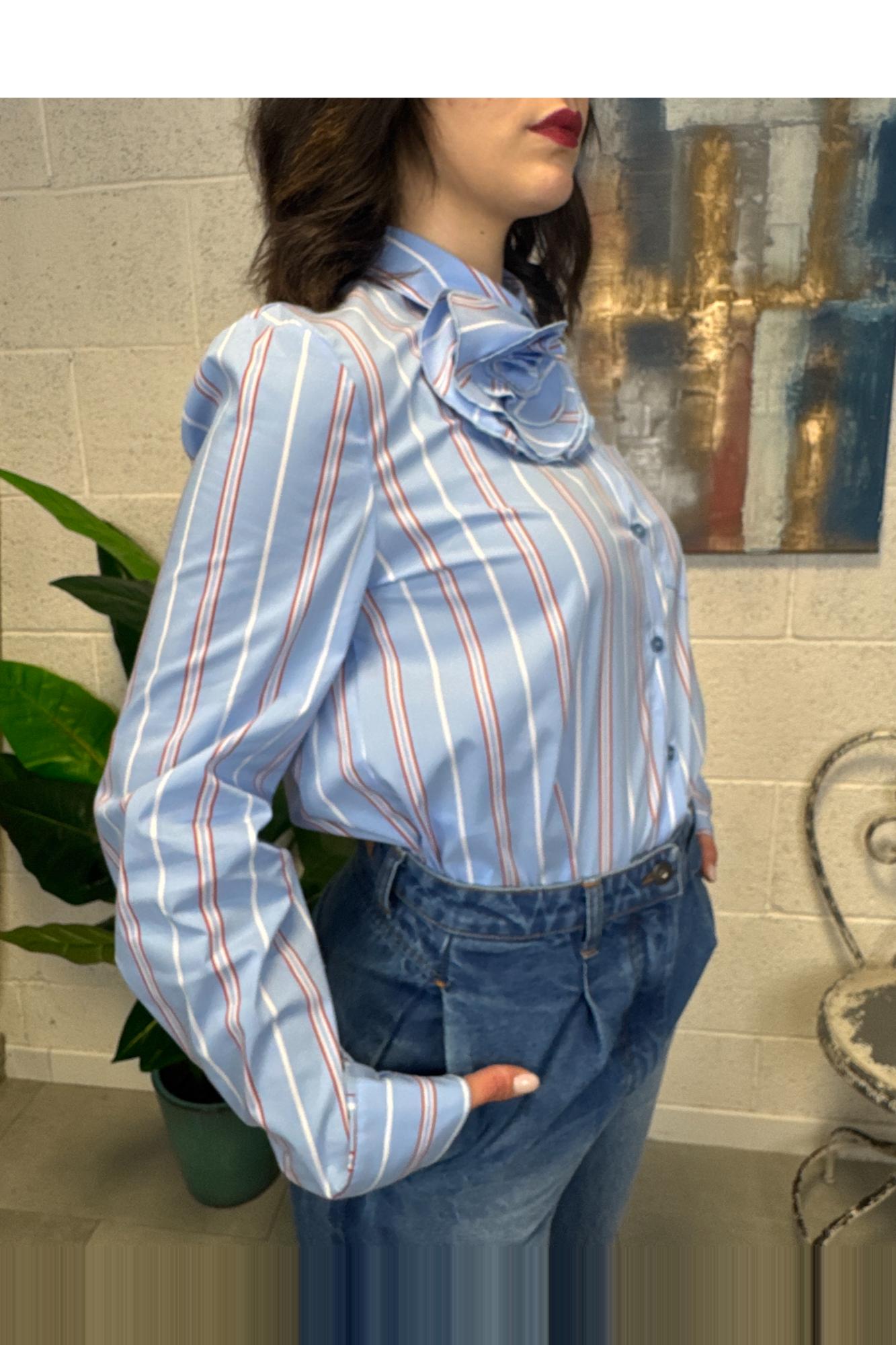IMPERIAL Camicia rigata Imperial Azzuro