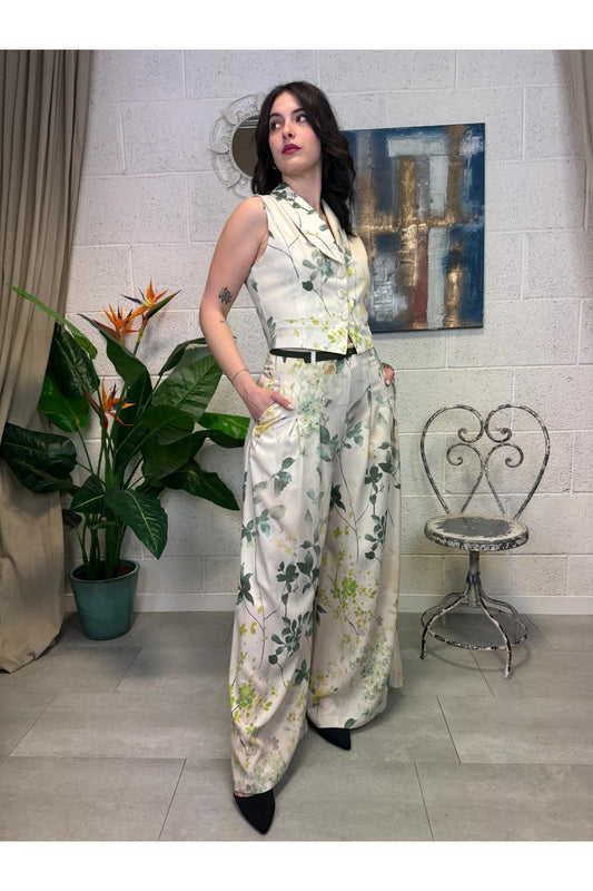 IMPERIAL Gilet fiorato Imperial Panna