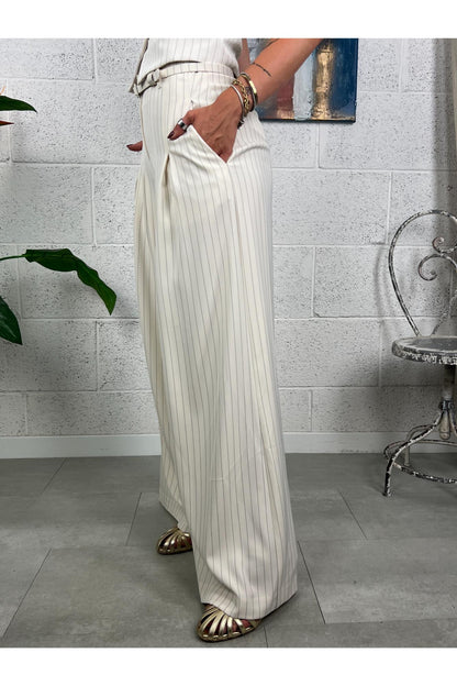 IMPERIAL Pantalone gessato Imperial Burro
