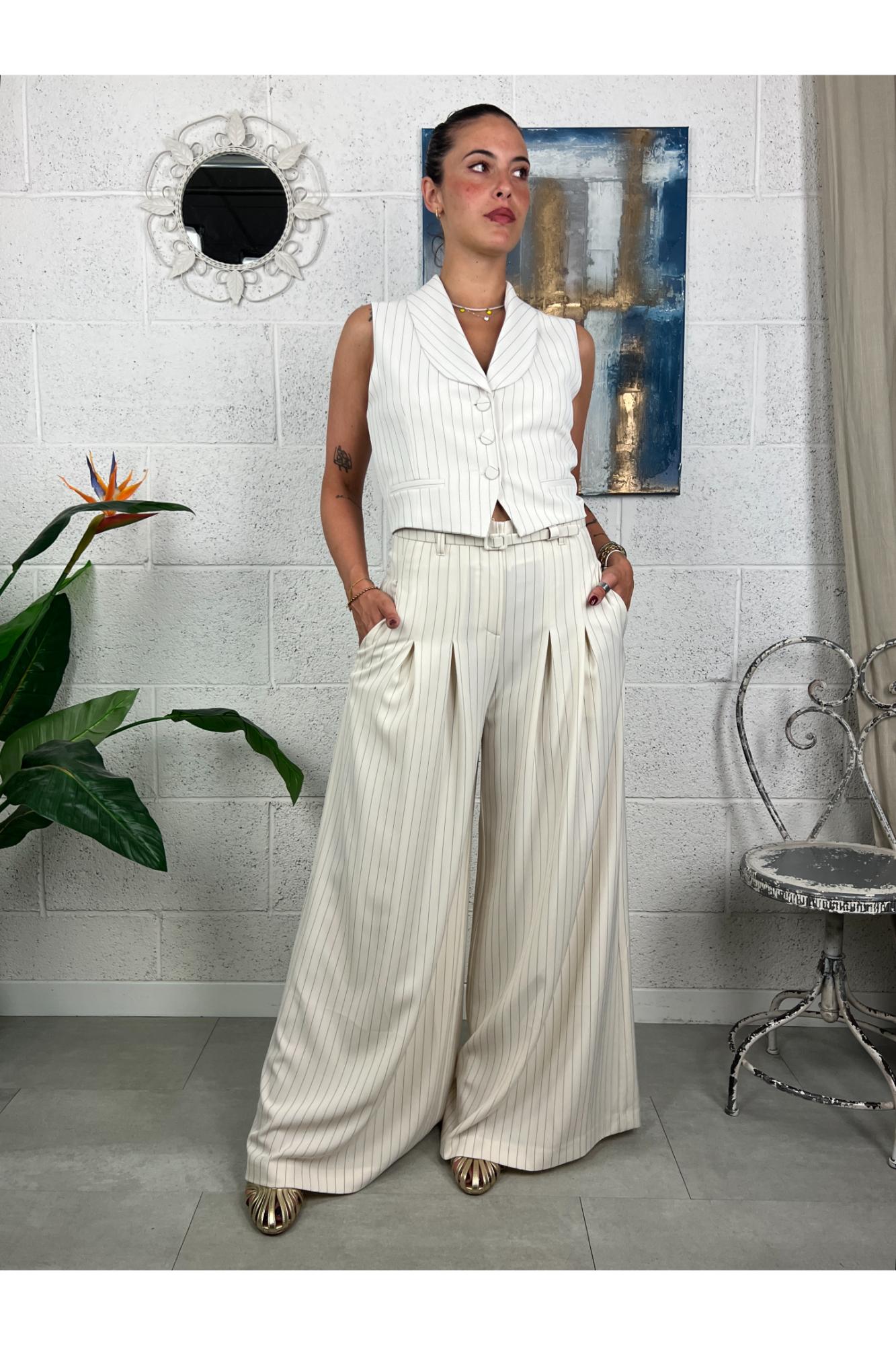 IMPERIAL Pantalone gessato Imperial Burro