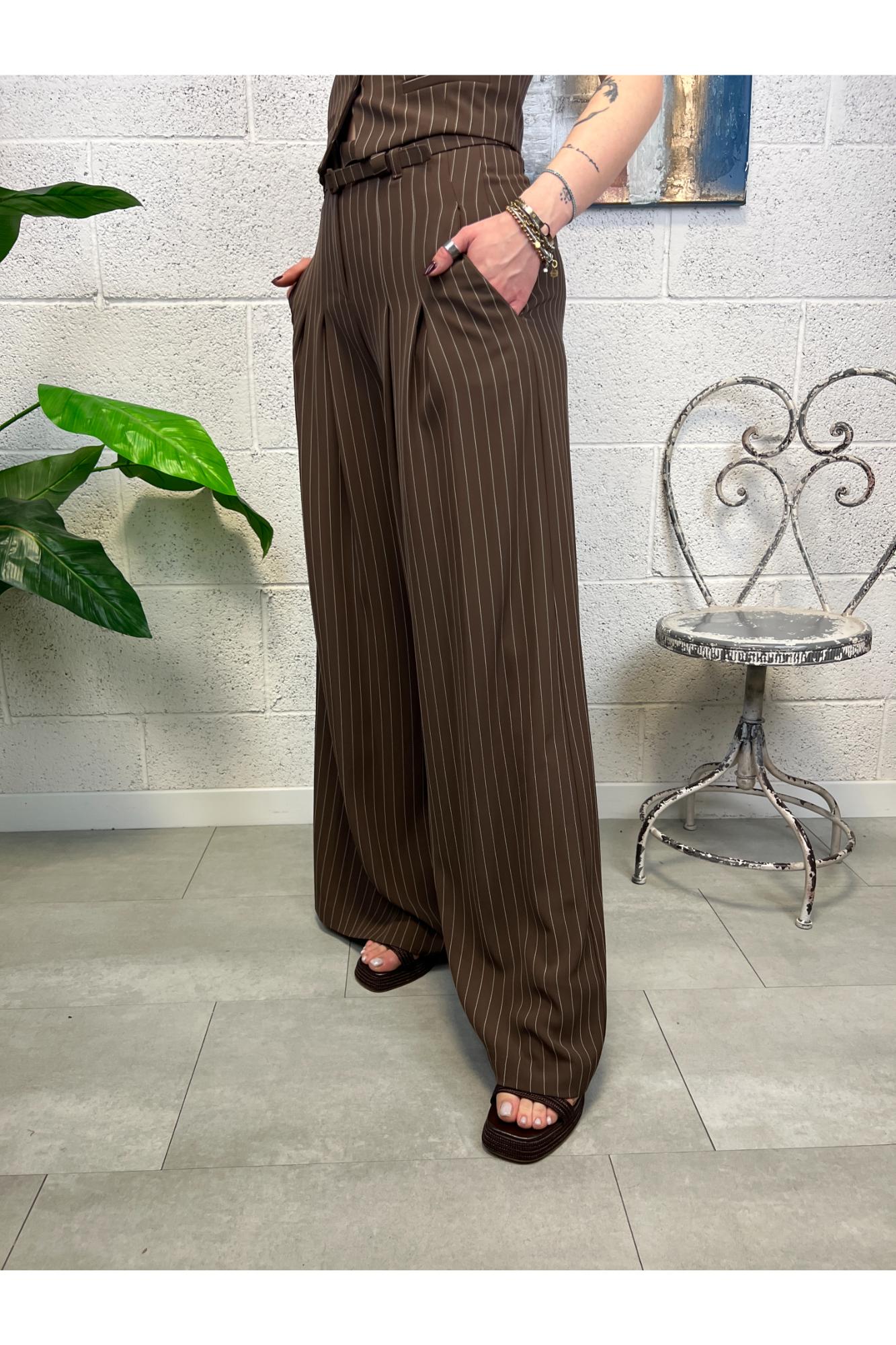 IMPERIAL Pantalone gessato Imperial Moro