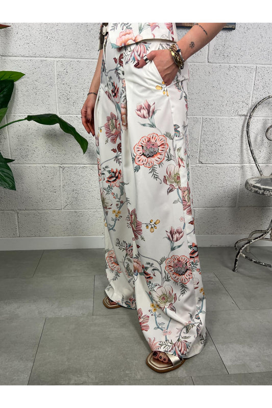 IMPERIAL Pantalone floreale Imperial Panna