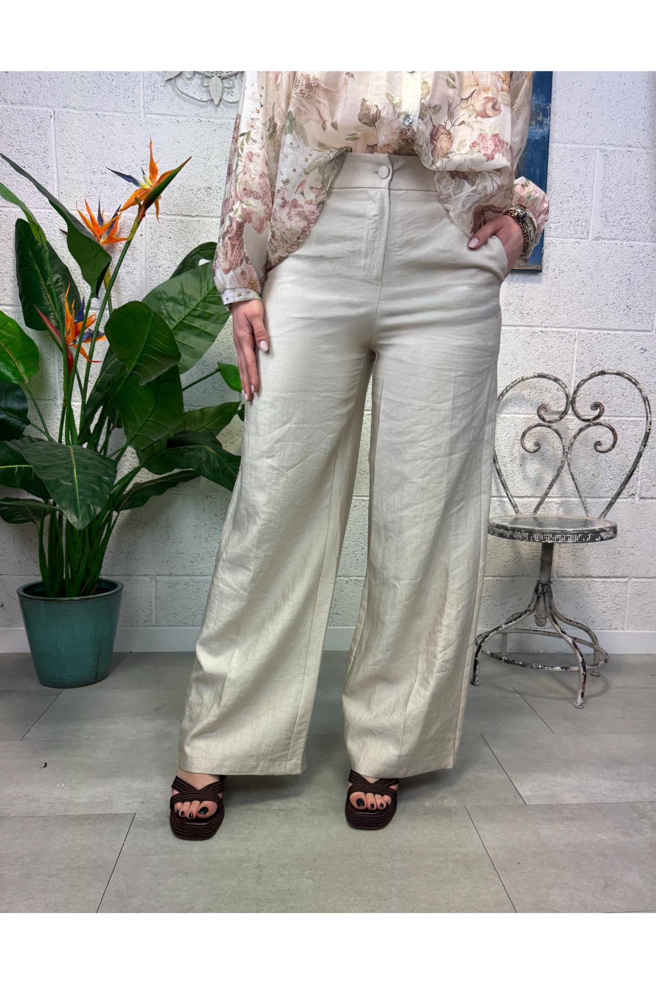 LE STREGHE Pantalone palazzo Le streghe Avorio