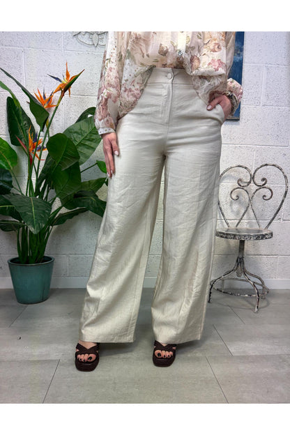 LE STREGHE Pantalone palazzo Le streghe Avorio