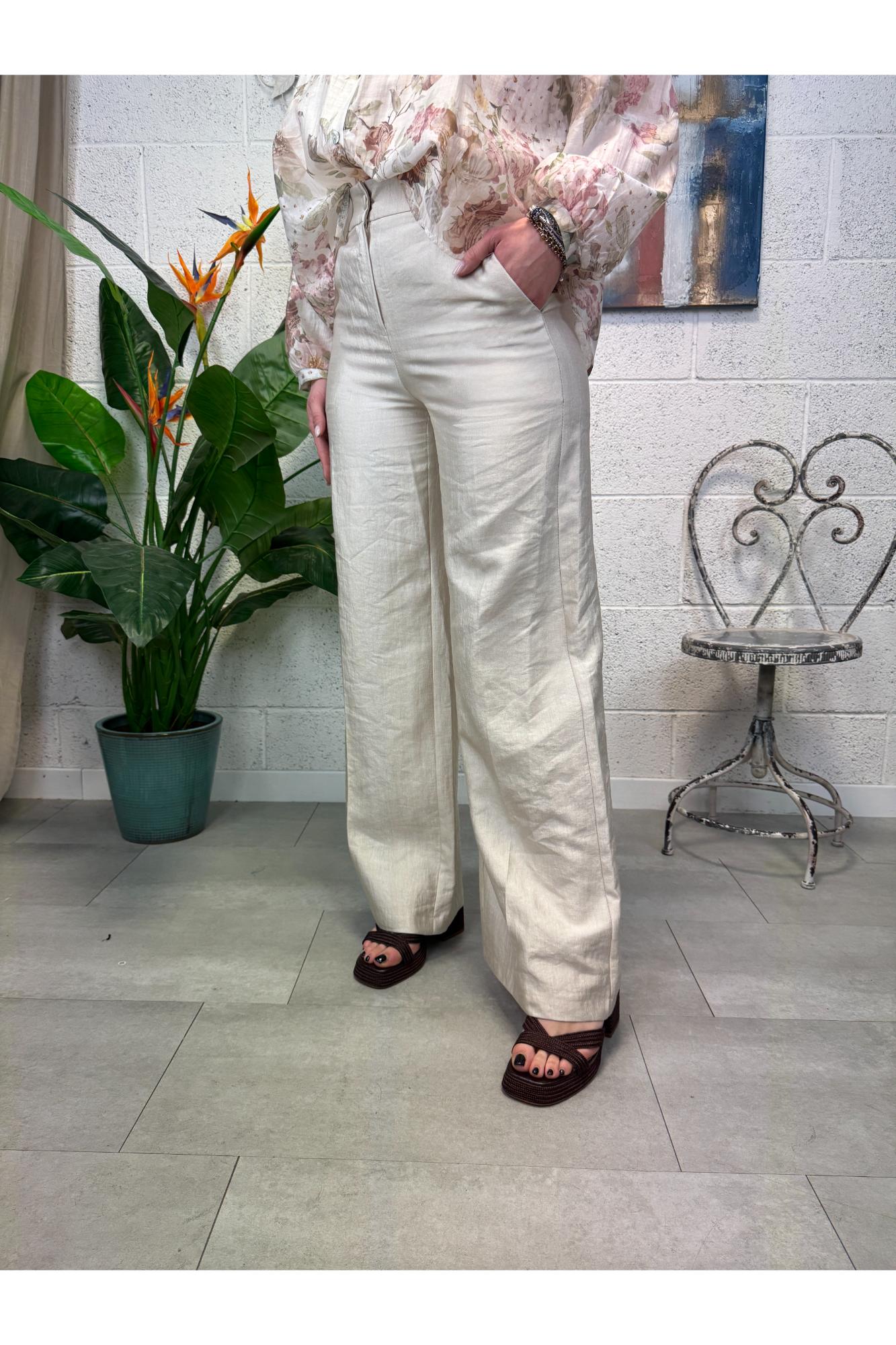 LE STREGHE Pantalone palazzo Le streghe Avorio