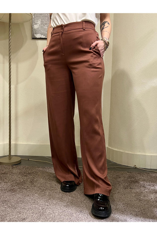 LE STREGHE Pantalone vita alta Le streghe Terracotta