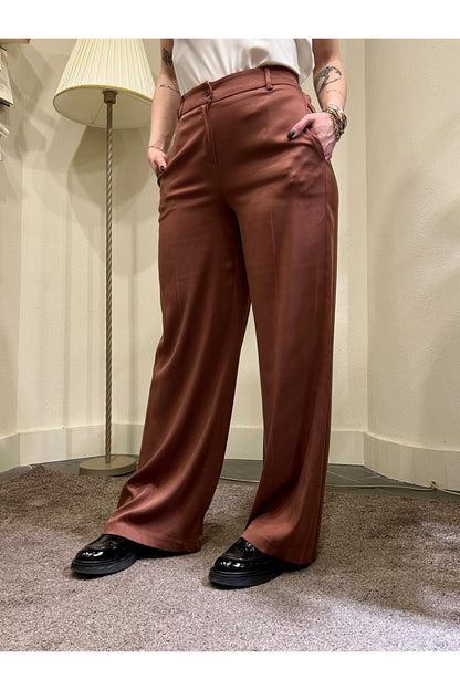 LE STREGHE Pantalone vita alta Le streghe Terracotta