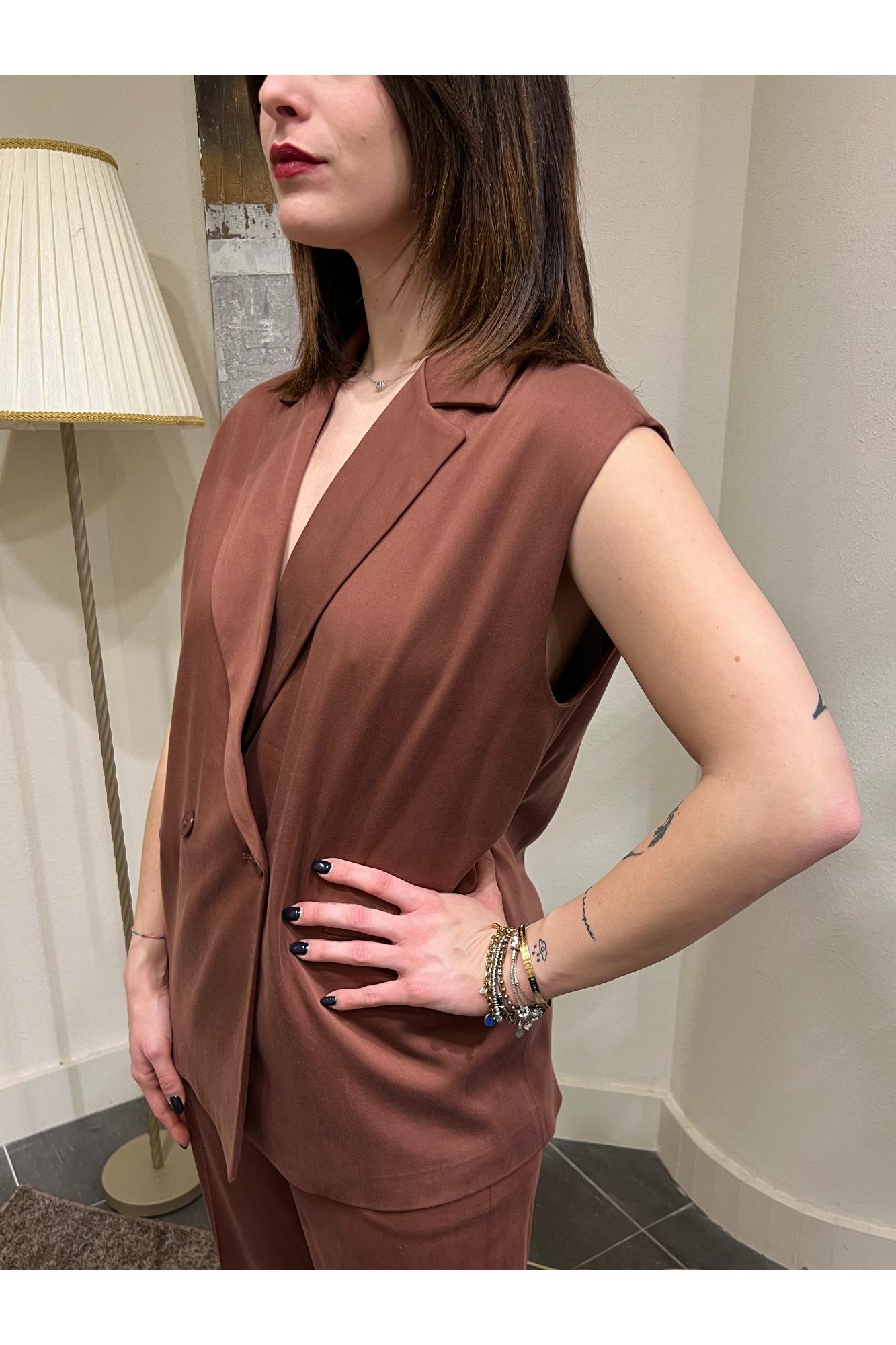LE STREGHE Gilet lungo Le streghe Terracotta