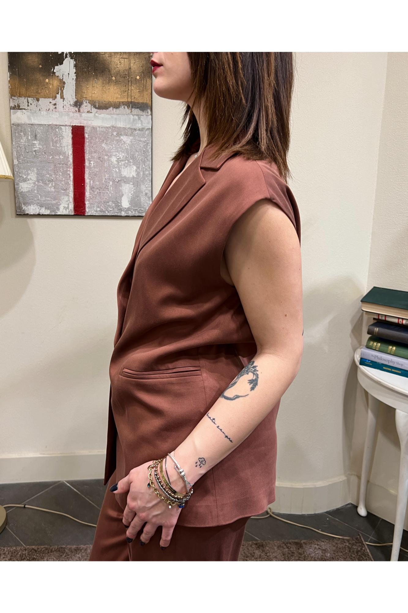 LE STREGHE Gilet lungo Le streghe Terracotta