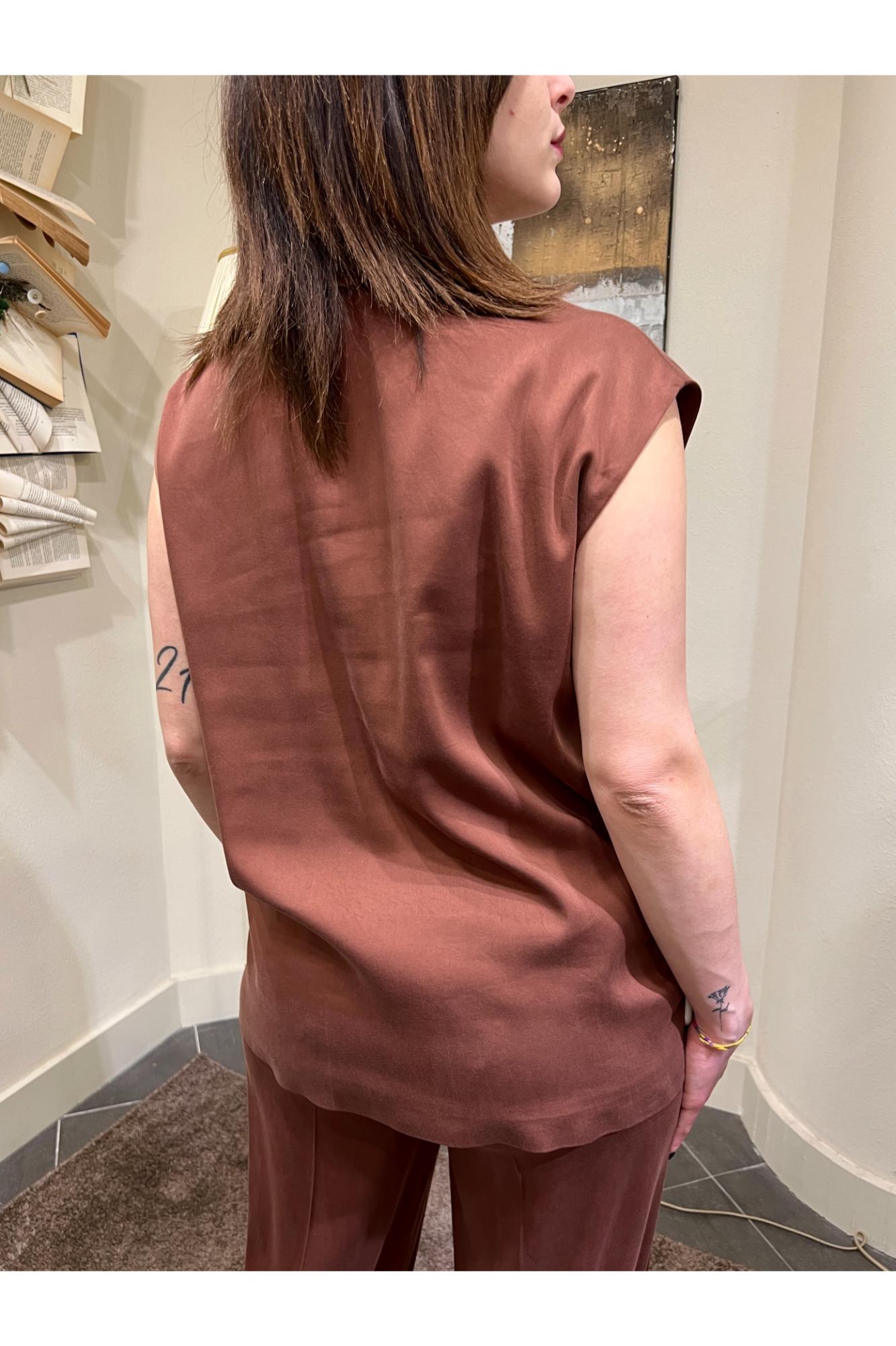 LE STREGHE Gilet lungo Le streghe Terracotta