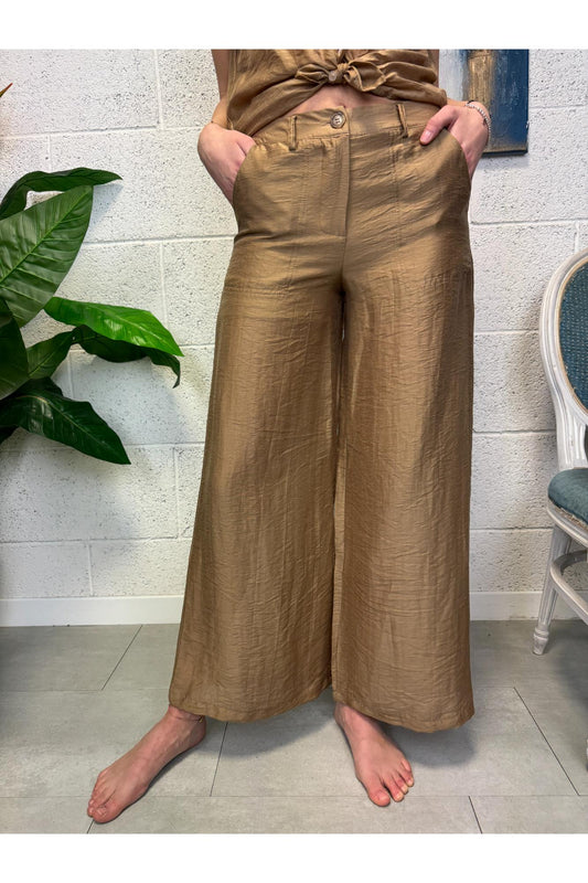 LE STREGHE Pantalone palazzo le streghe Beige