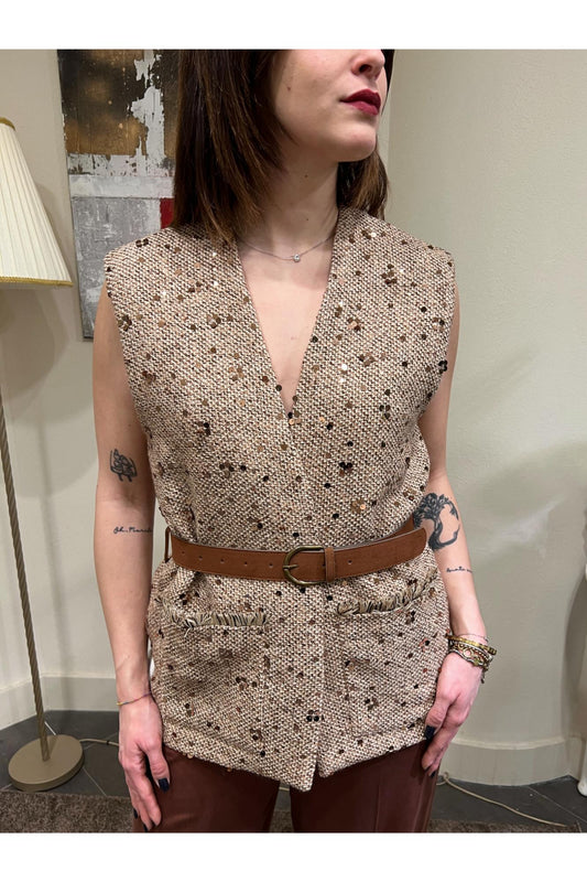 LE STREGHE Gilet con paillettes Le streghe Bronzo