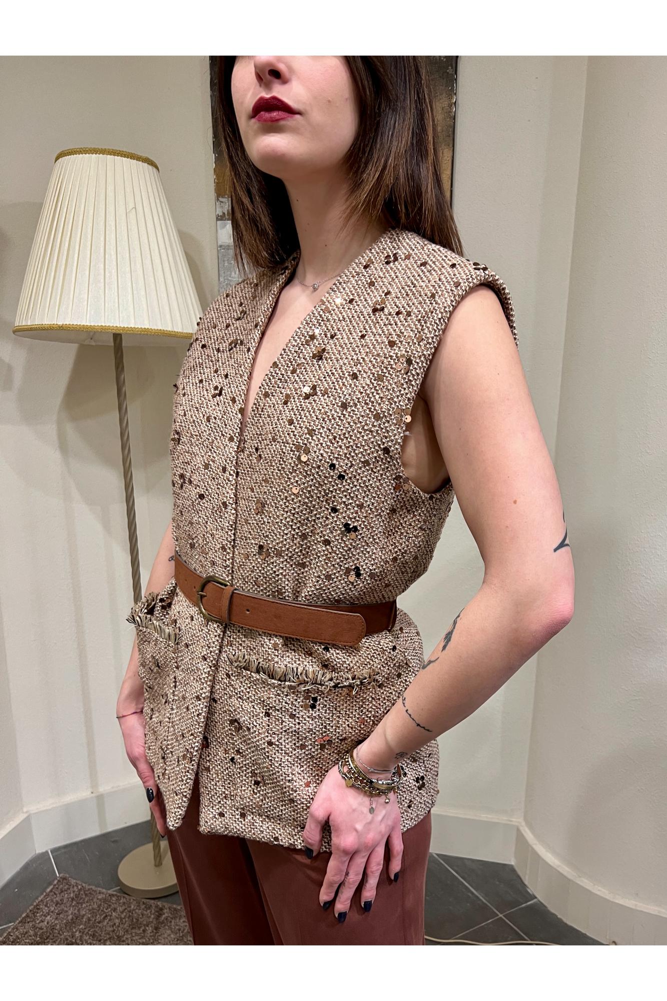 LE STREGHE Gilet con paillettes Le streghe Bronzo