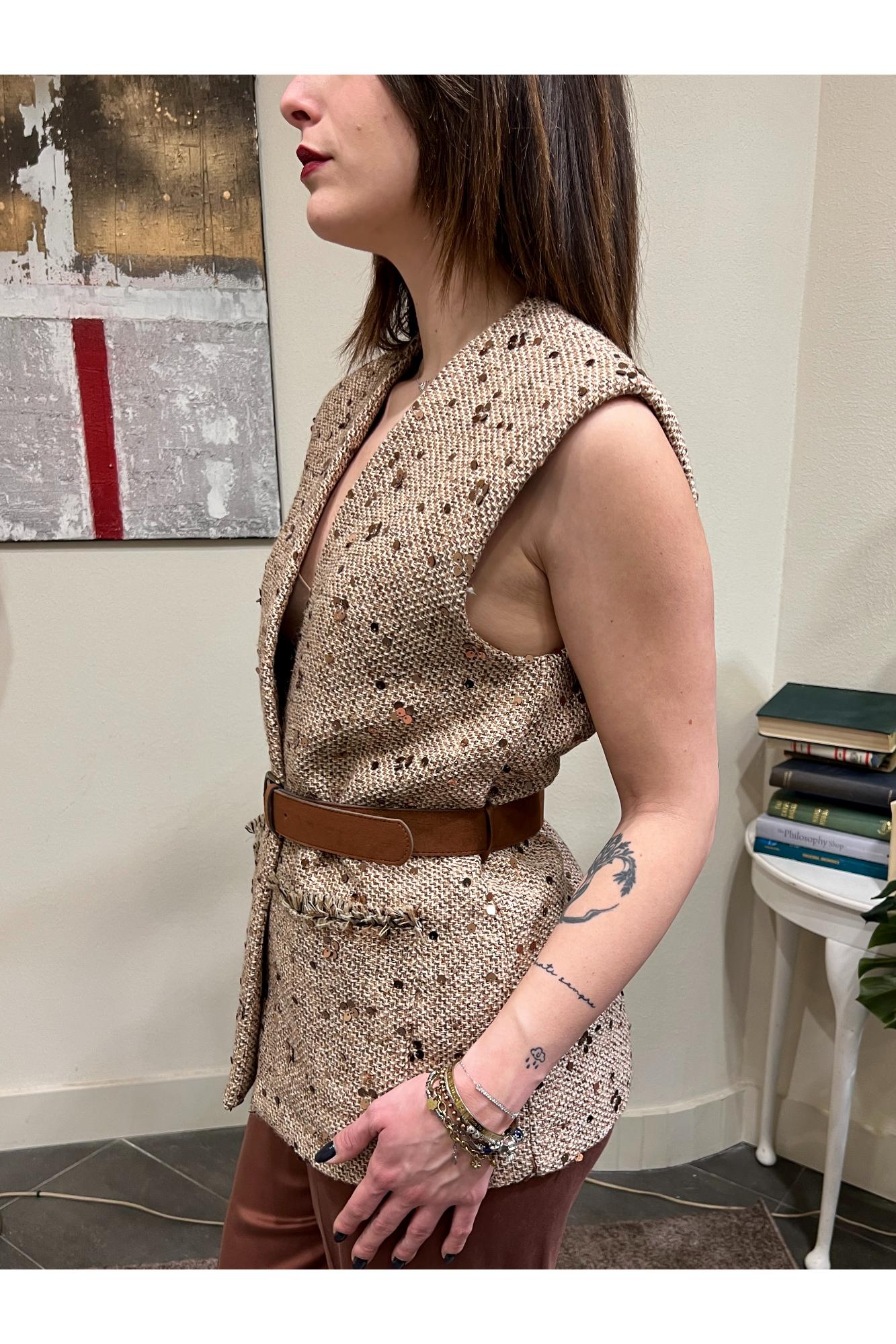 LE STREGHE Gilet con paillettes Le streghe Bronzo