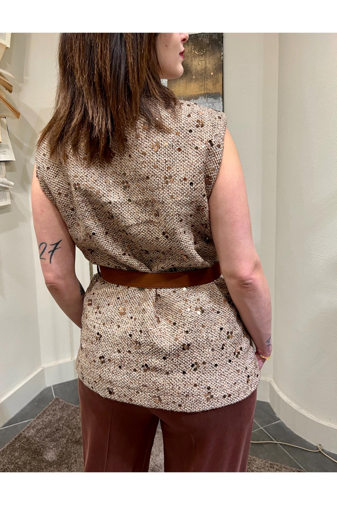 LE STREGHE Gilet con paillettes Le streghe Bronzo
