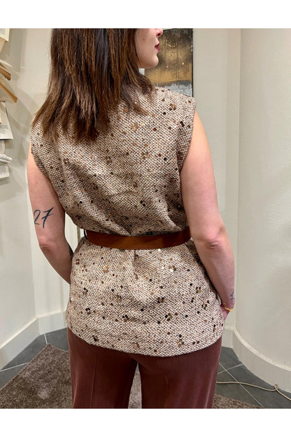LE STREGHE Gilet con paillettes Le streghe Bronzo