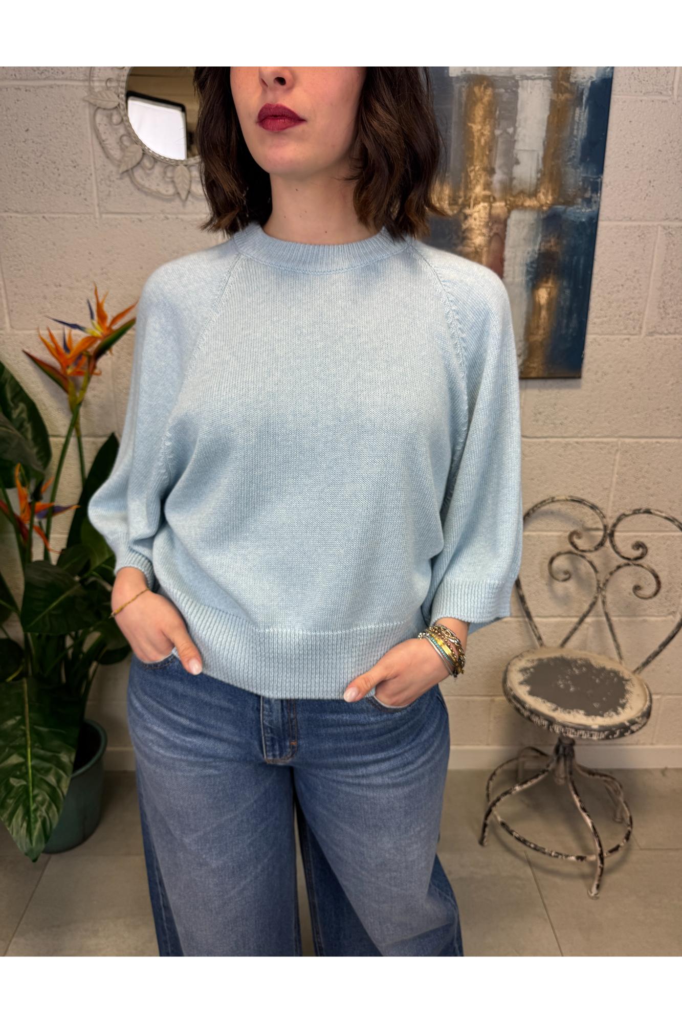 METOO Maglia manica 3/4 Metoo Celeste