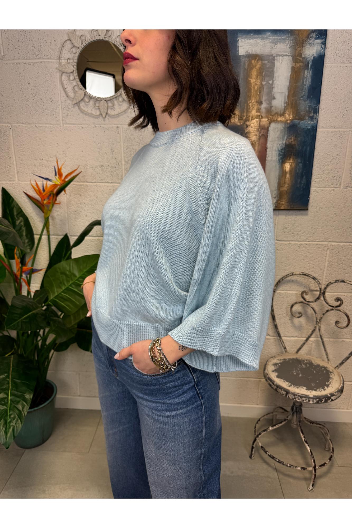 METOO Maglia manica 3/4 Metoo Celeste