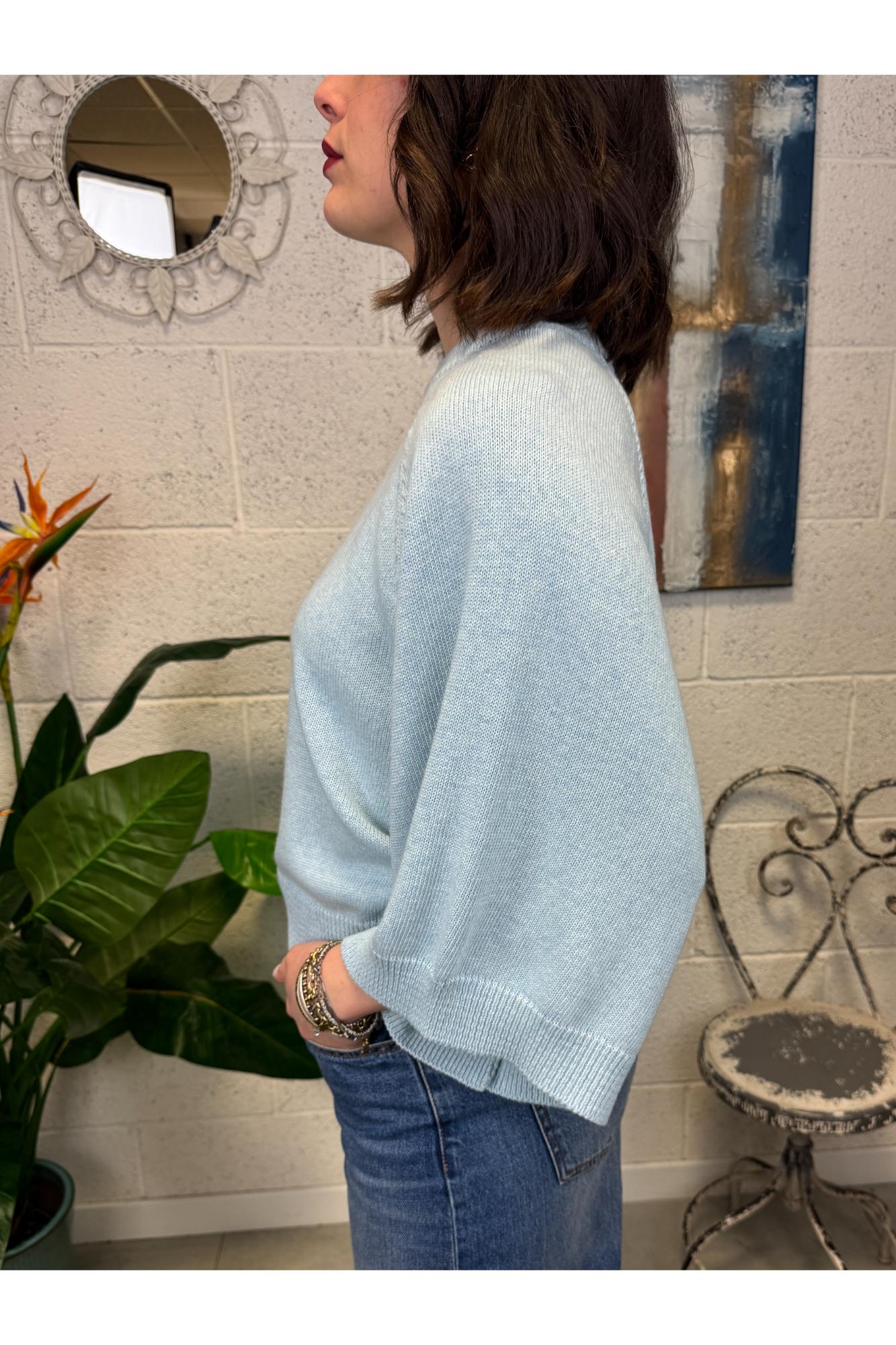 METOO Maglia manica 3/4 Metoo Celeste