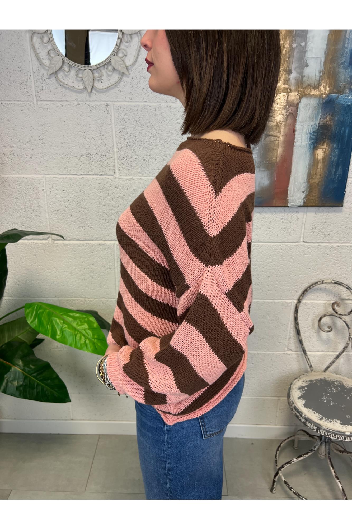 METOO Maglia filo rigata over Metoo Aragosta