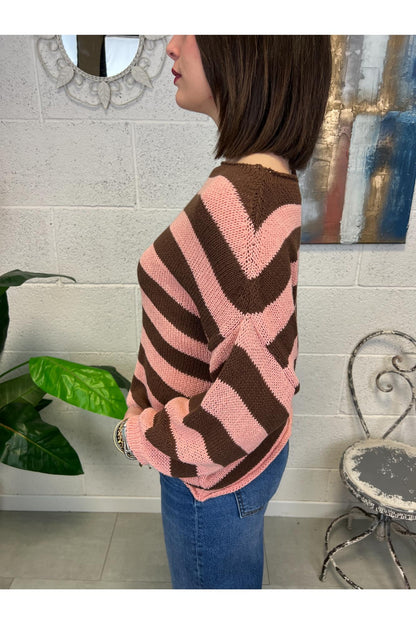 METOO Maglia filo rigata over Metoo Aragosta