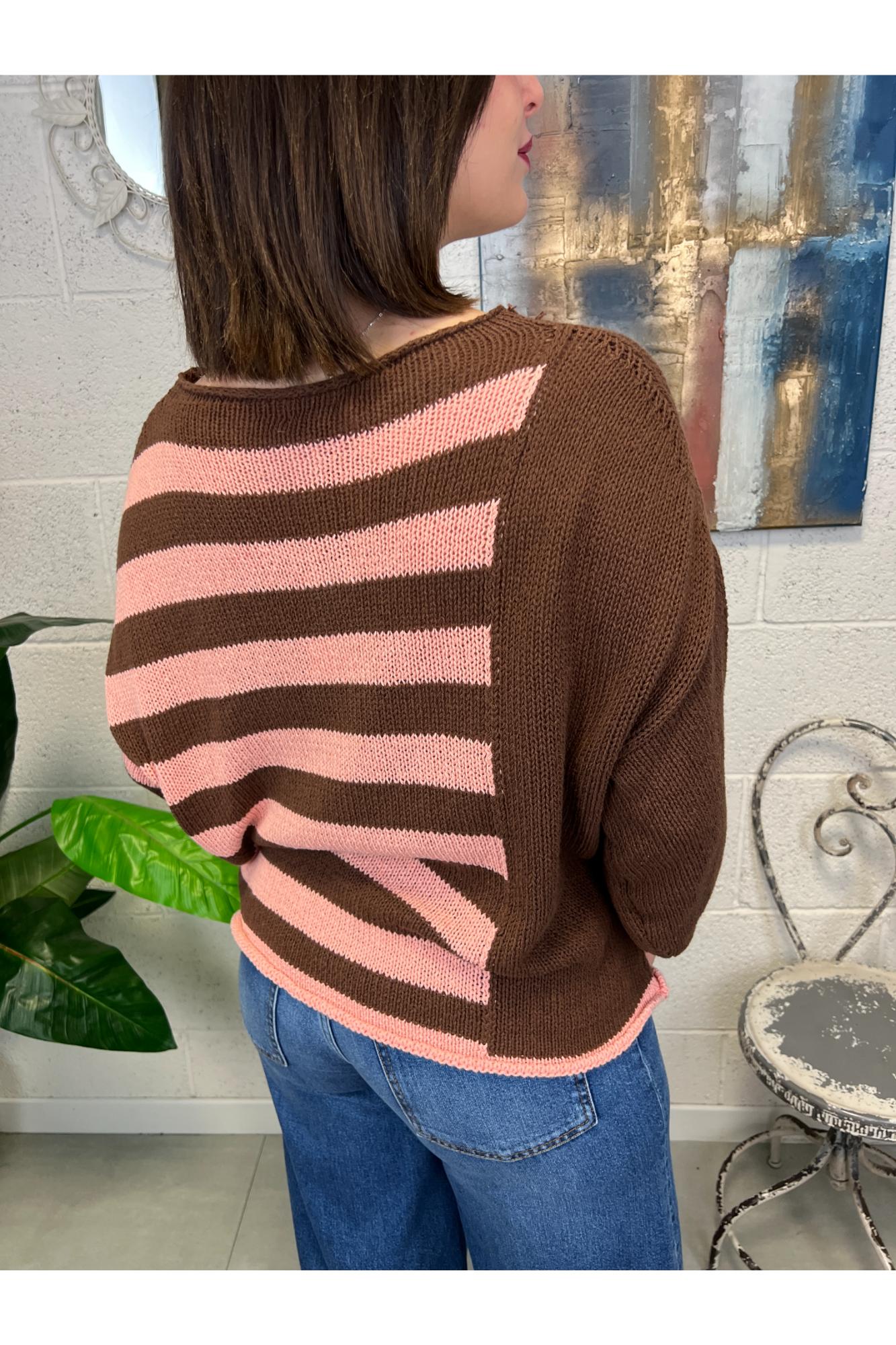 METOO Maglia filo rigata over Metoo Aragosta