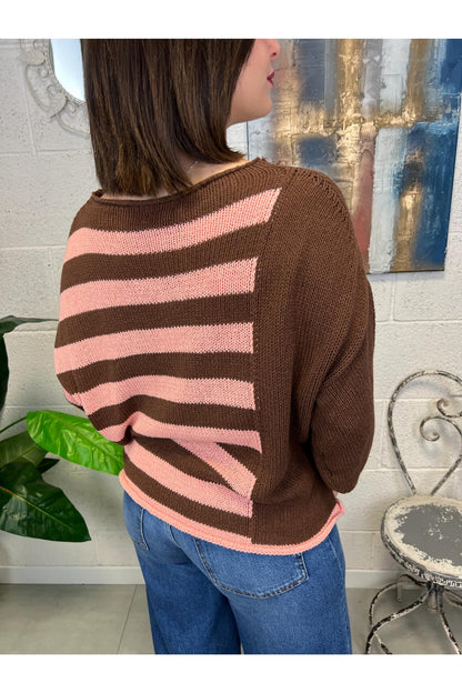 METOO Maglia filo rigata over Metoo Aragosta