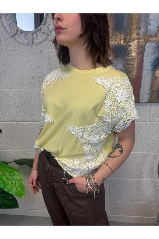 METOO Maglia con pizzo Metoo Giallo