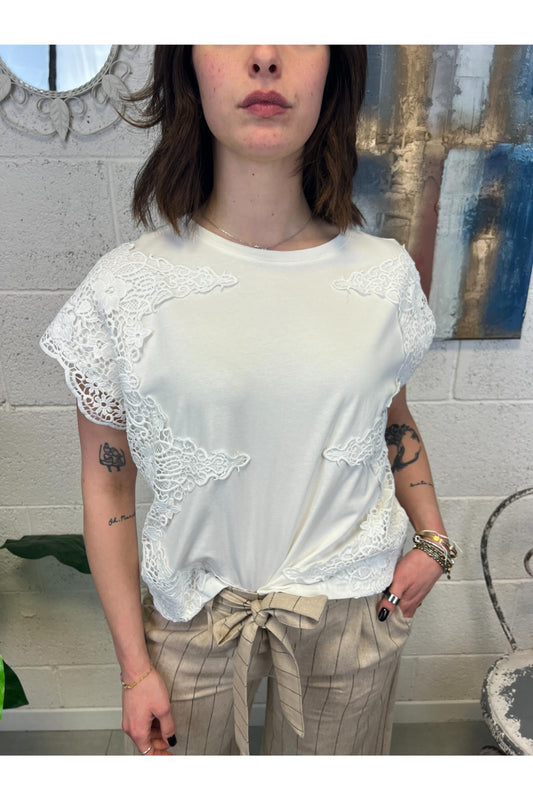 METOO Maglia con pizzo Metoo Panna