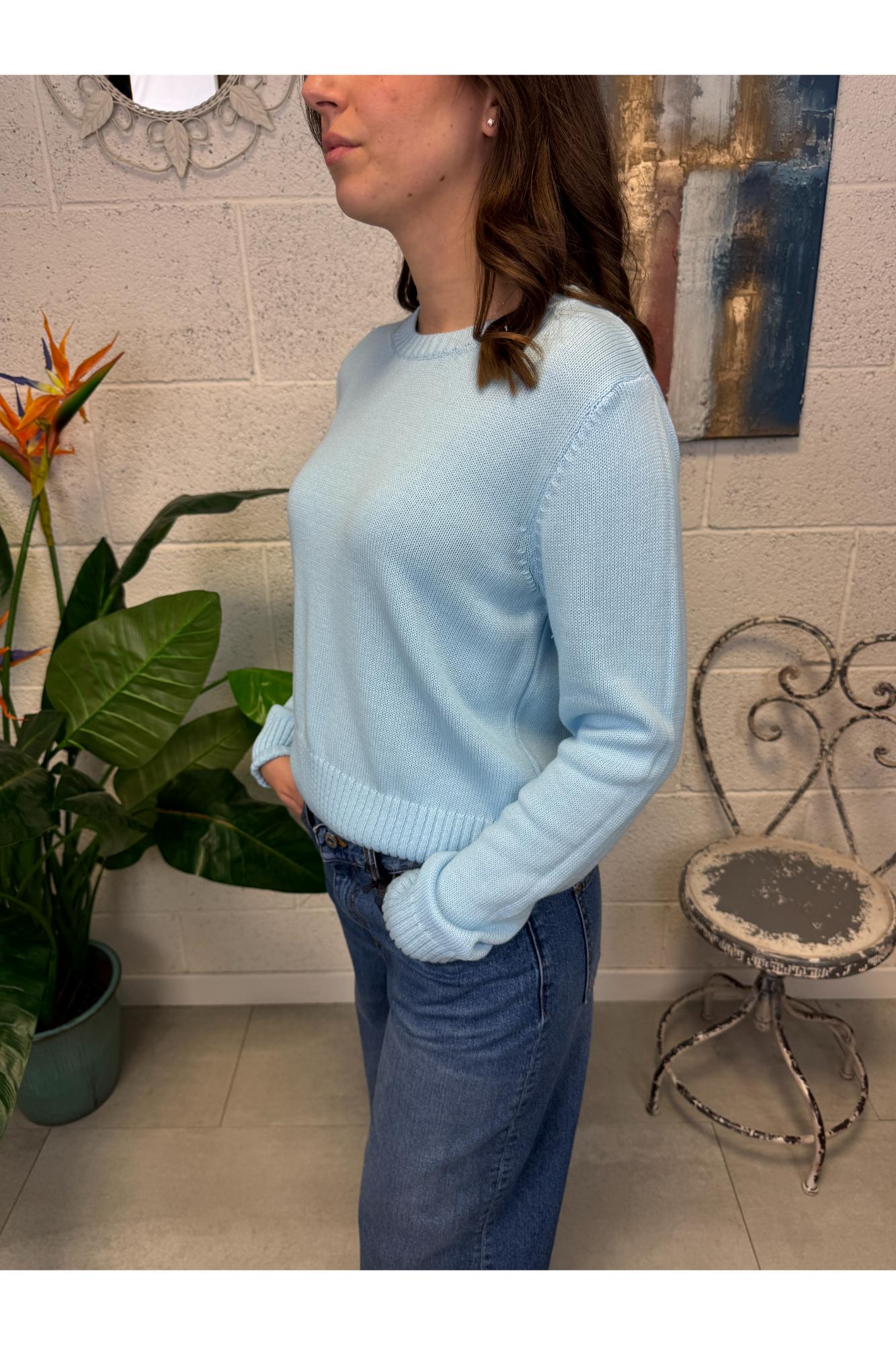 METOO maglione base Metoo Celeste