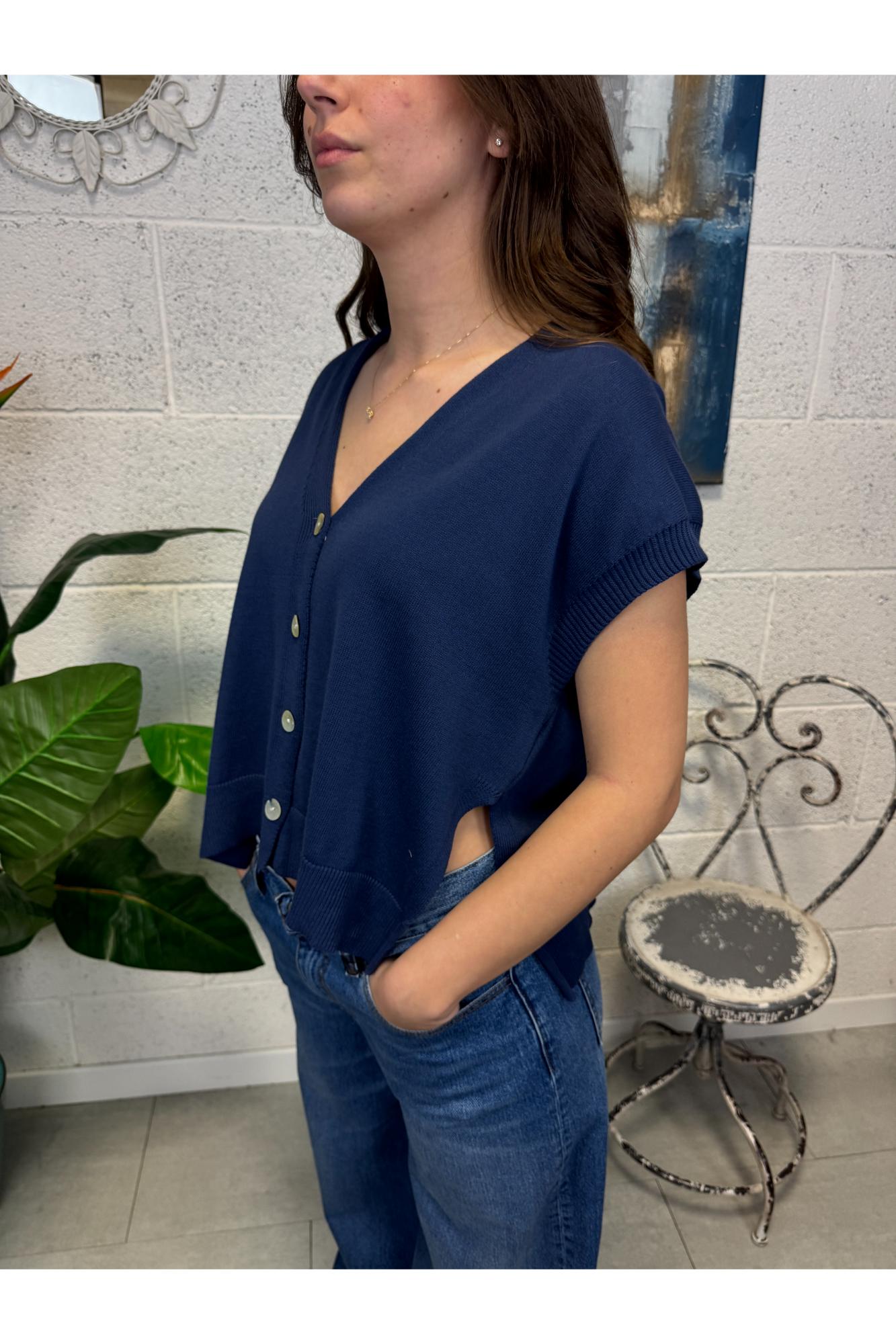 METOO Gilet con spacchetti Metoo Blu