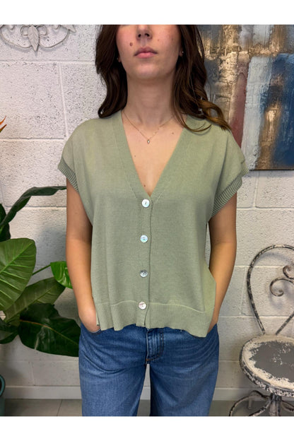 METOO Gilet con spacchetti Metoo Verde