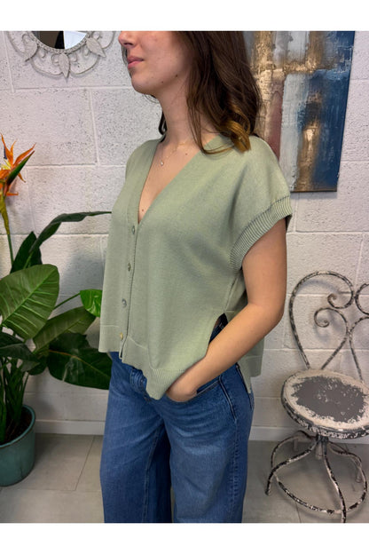 METOO Gilet con spacchetti Metoo Verde