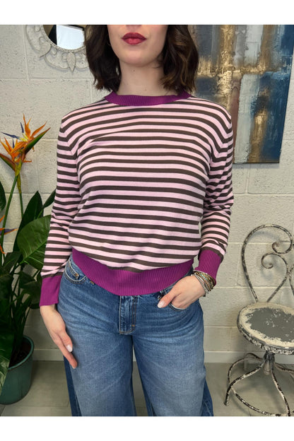 METOO Maglia filo rigata Metoo Rosa