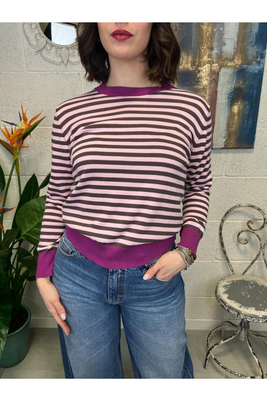 METOO Maglia filo rigata Metoo Rosa