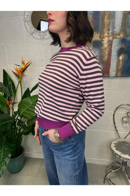 METOO Maglia filo rigata Metoo Rosa