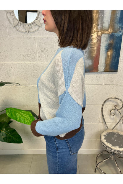 METOO Maglia quadri Metoo Celeste