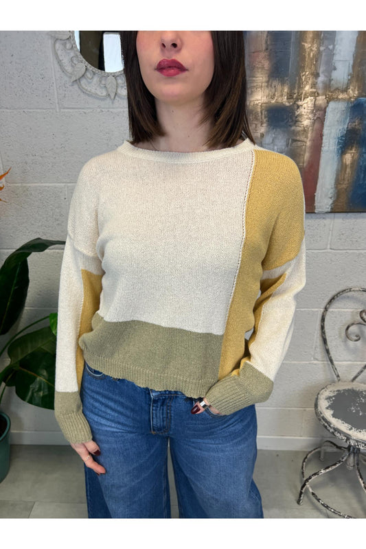 METOO Maglia quadri Metoo Sabbia