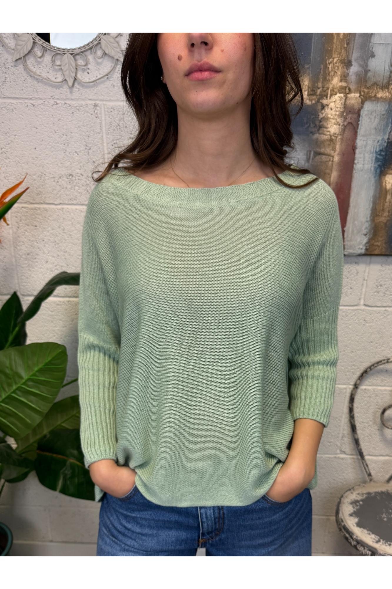 METOO Maglia con polsino Verde