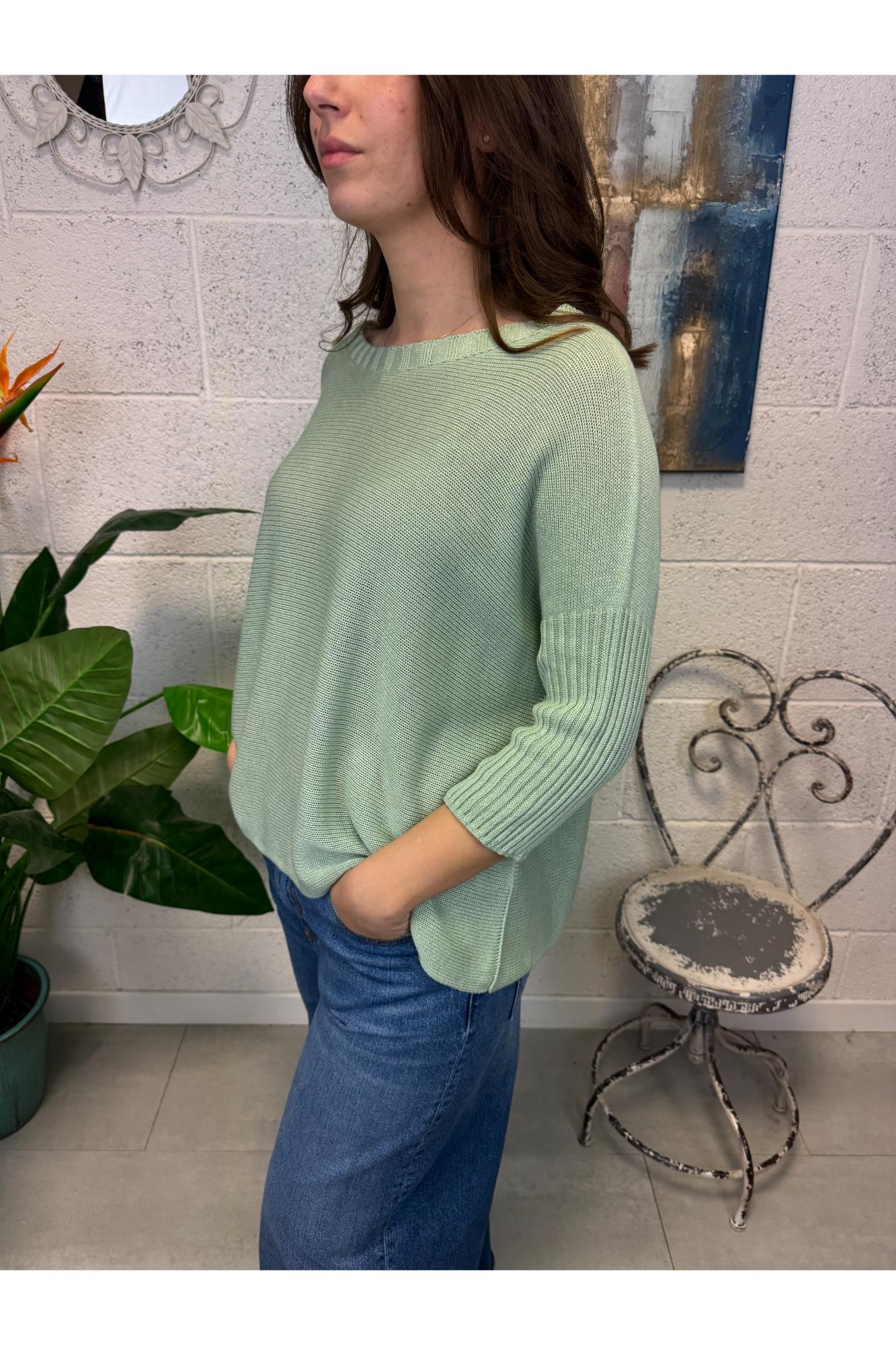 METOO Maglia con polsino Verde