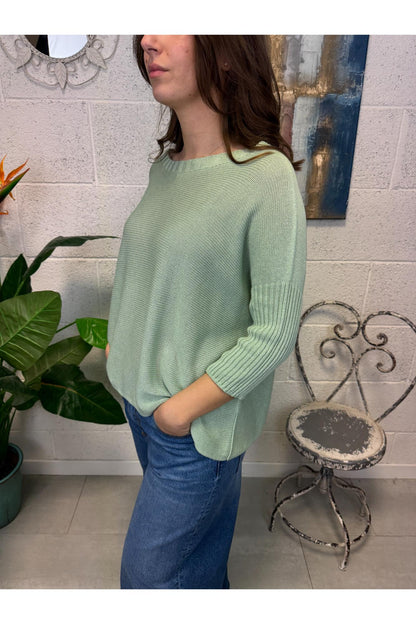 METOO Maglia con polsino Verde